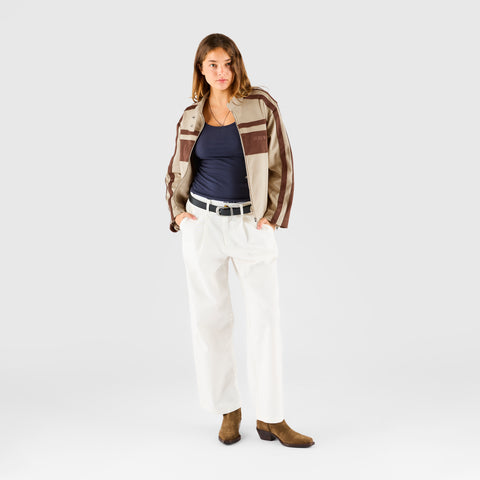 Suspicious Cowboys / Suede W Racer Jacket - Sand & Aubergine