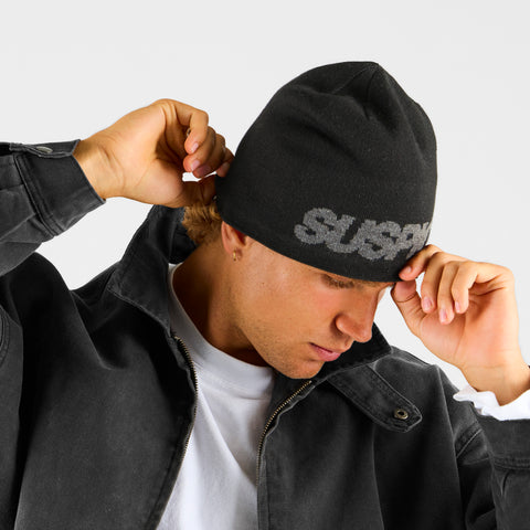 Fall 2 / Suspicious Beanie - Black & Charcoal