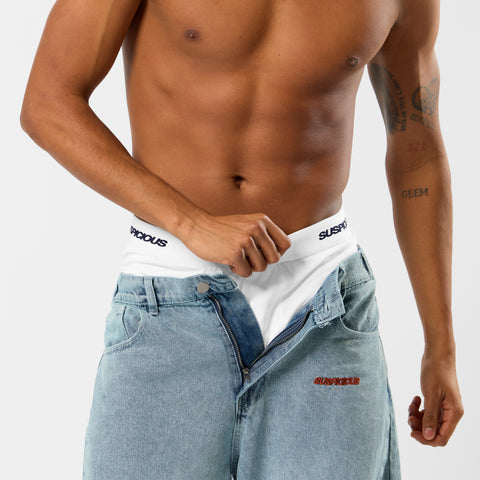 Polkaline / Suspicious Boxers - White