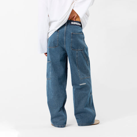 Polkaline / Suspicious Double Knee Jeans - Blue