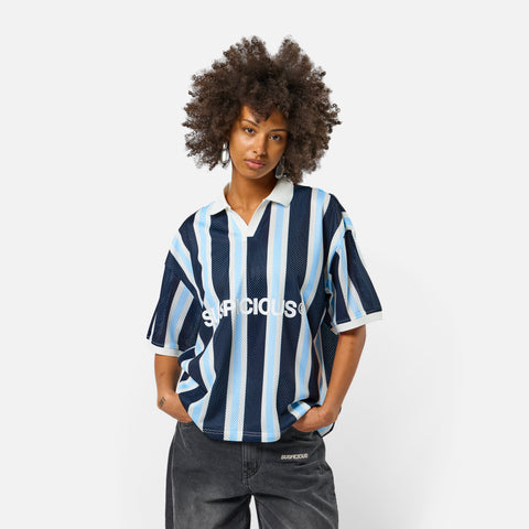 Spring 1 / Suspicious Mesh Football Top - Nightfall & Celestial Blue