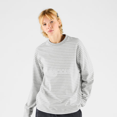 Winter 2 / Suspicious Striped Longsleeve - Heather Grey & Egret