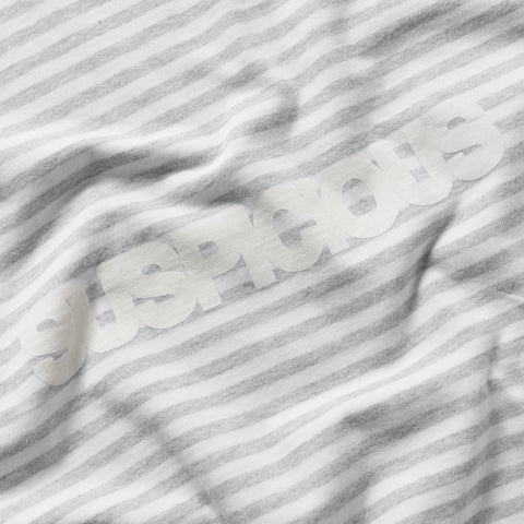 Winter 2 / Suspicious Striped Longsleeve - Heather Grey & Egret