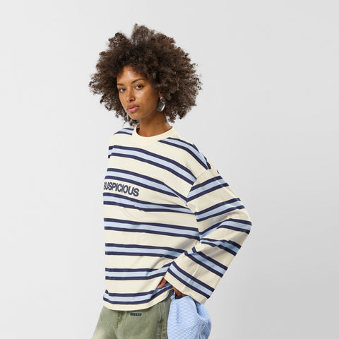 Spring 1 / Suspicious Striped Longsleeve - Natural & Blue
