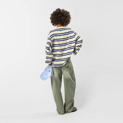 Spring 1 / Suspicious Striped Longsleeve - Natural & Blue
