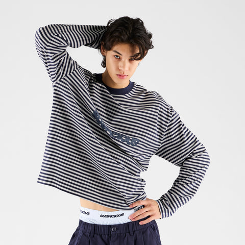 Winter 2 / Suspicious Striped Longsleeve - Nightfall & Egret