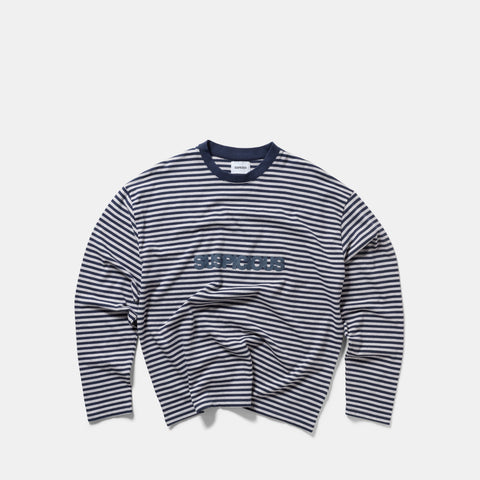 Winter 2 / Suspicious Striped Longsleeve - Nightfall & Heather Grey