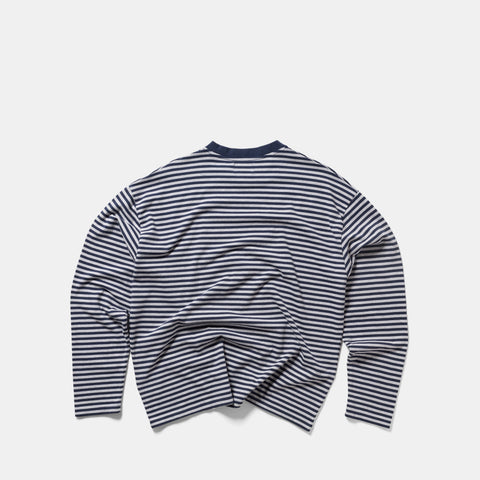 Winter 2 / Suspicious Striped Longsleeve - Nightfall & Heather Grey