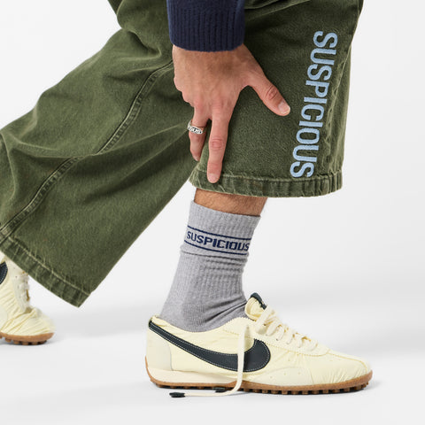 Winter1 / Striped Socks - Heather Grey & Blue