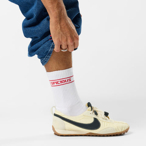 Winter1 / Striped Socks - White & Red