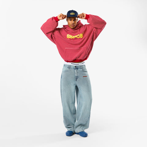 Polkaline / The SSPCS Striped Hoodie - Red