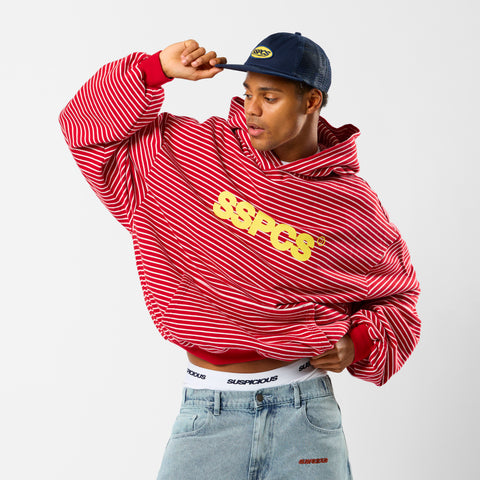 Polkaline / The SSPCS Striped Hoodie - Red