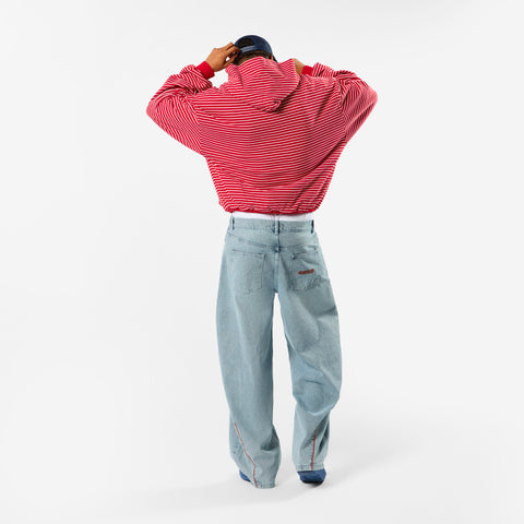 Polkaline / The SSPCS Striped Hoodie - Red