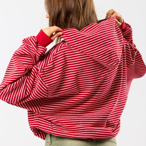 Polkaline / The SSPCS Striped Hoodie - Red