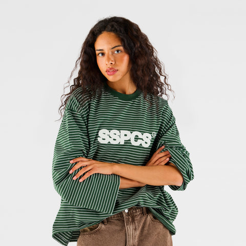 PL / The SSPCS Striped Longsleeve - Dark Forest Green