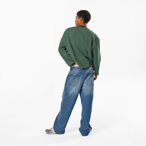 PL / The SSPCS Striped Longsleeve - Dark Forest Green