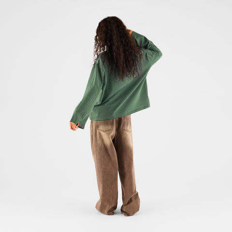 PL / The SSPCS Striped Longsleeve - Dark Forest Green