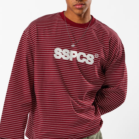 PL / The SSPCS Striped Longsleeve - Dark Red