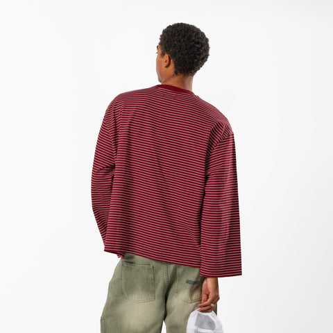 PL / The SSPCS Striped Longsleeve - Dark Red