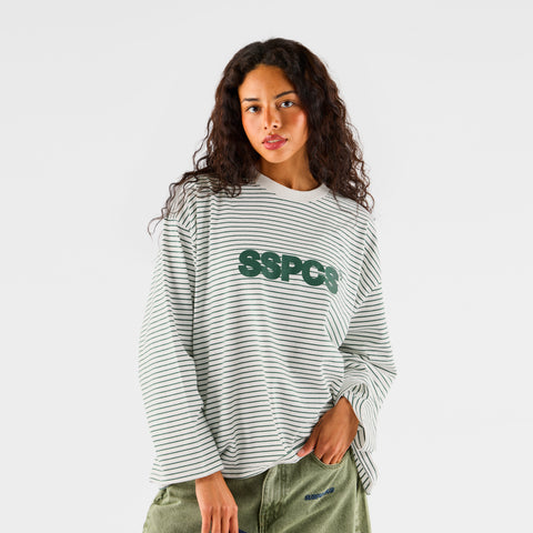 PL / The SSPCS Striped Longsleeve - Forest Green & White
