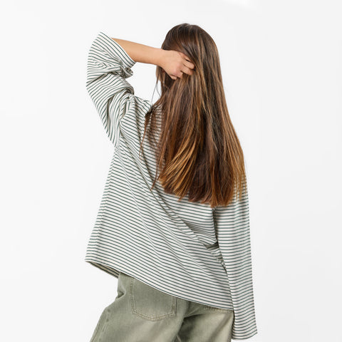 PL / The SSPCS Striped Longsleeve - Forest Green & White