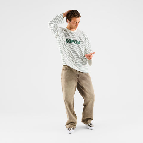 PL / The SSPCS Striped Longsleeve - Forest Green & White