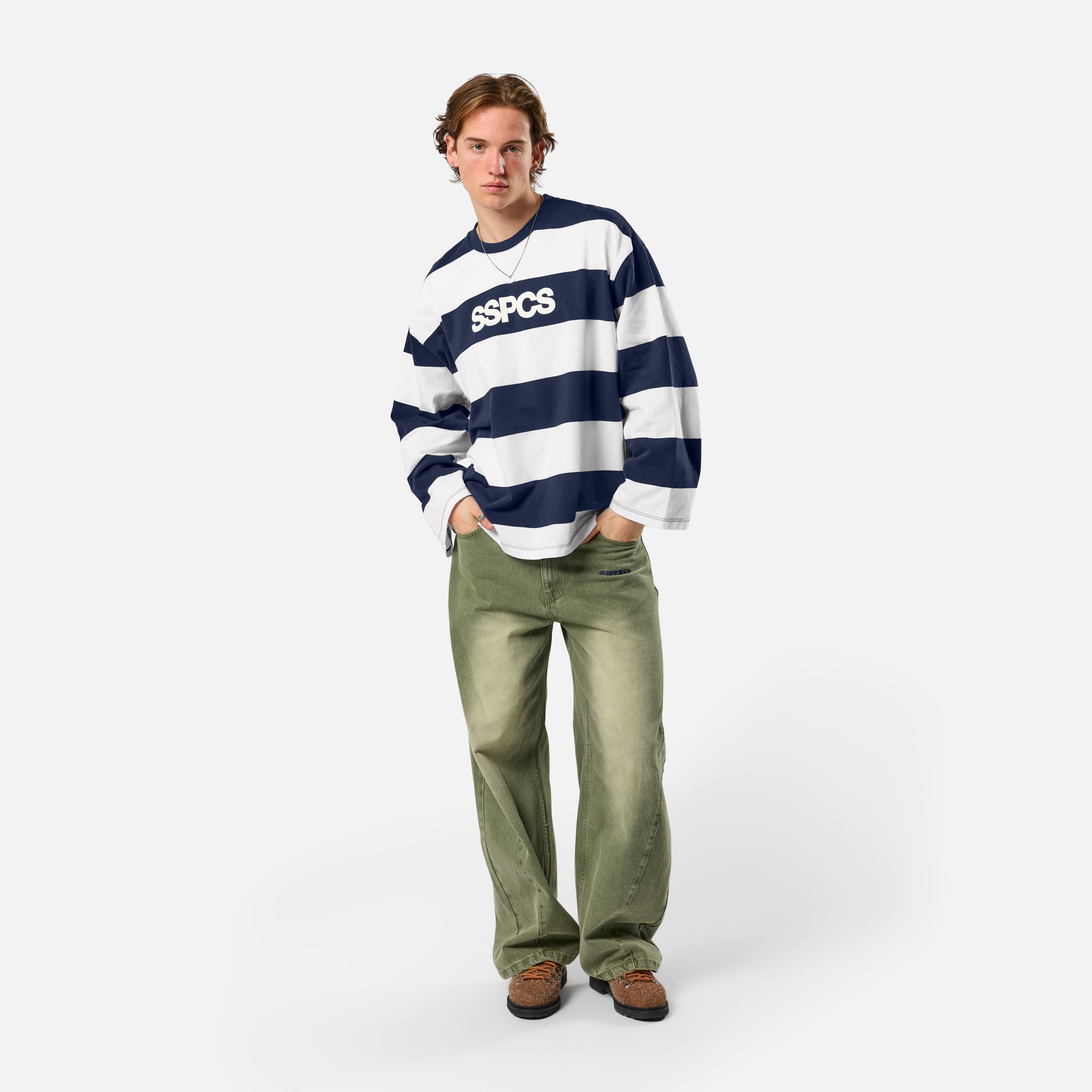 The SSPCS Striped Longsleeve - Nightfall & White – Suspicious Antwerp