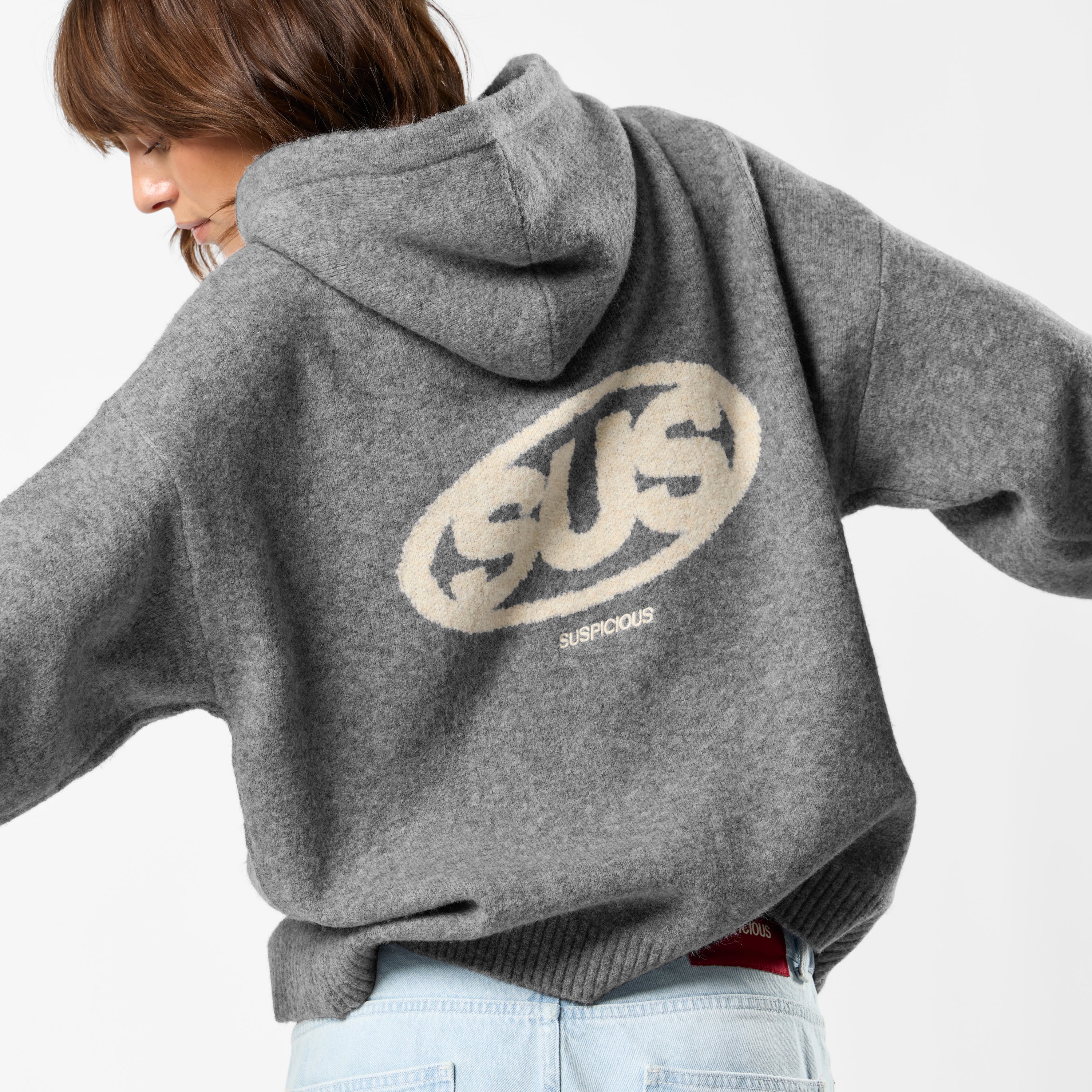 theredthread S button knit hoodie / gray | ヤマダウェブコム