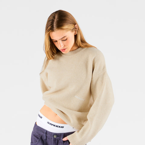 Fall 1 / The SUS Knitted Sweat - Dune & Off-White