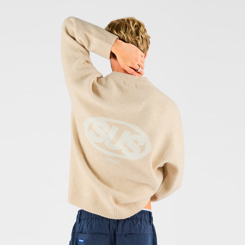 Fall 1 / The SUS Knitted Sweat - Dune & Off-White
