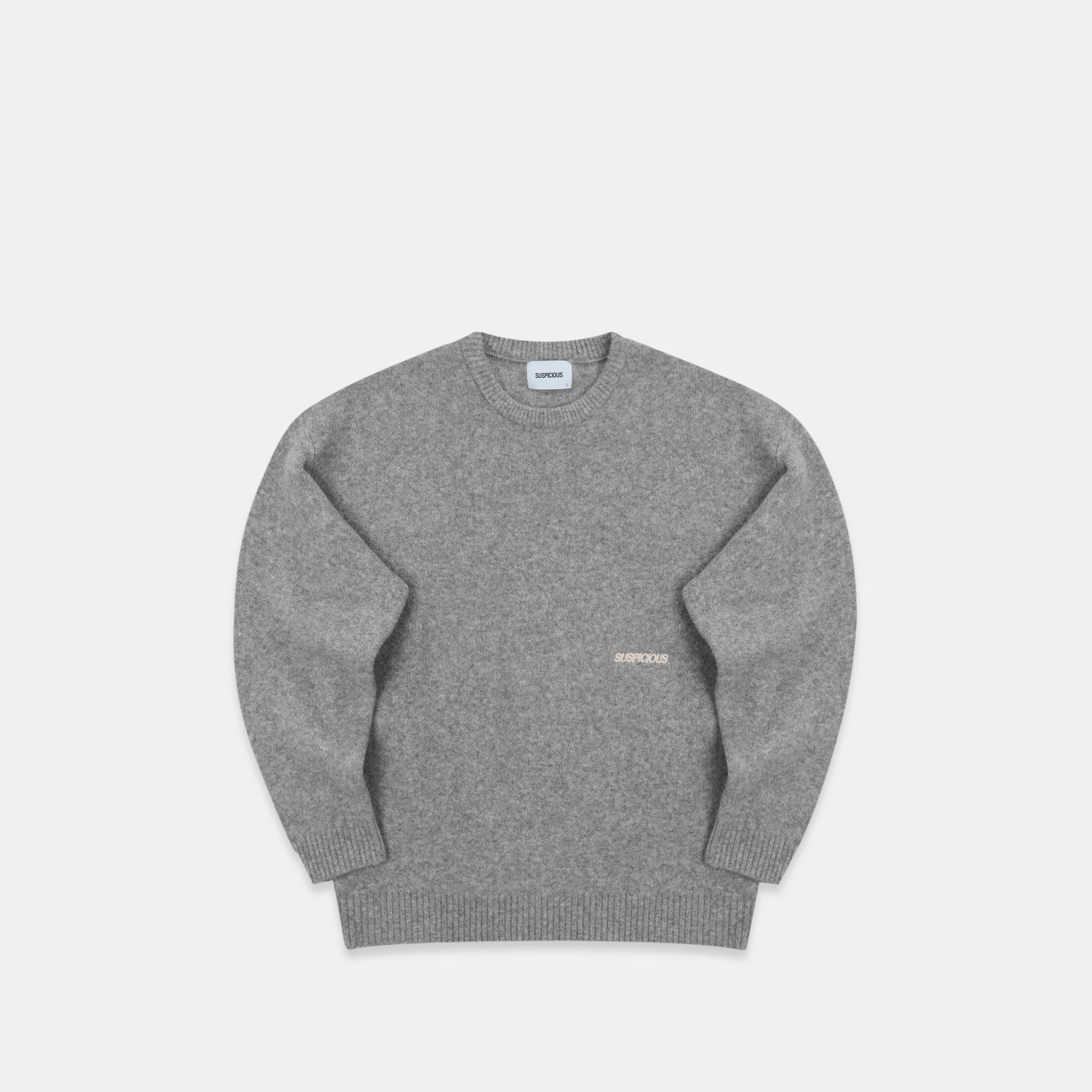 The SUS Knitted Sweat - Heather Grey – Suspicious Antwerp