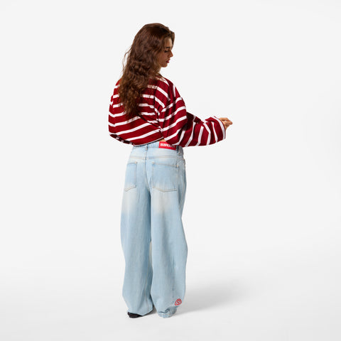 Bestsellers Variants / The Slanted Striped Longsleeve - Ruby Red & Pink