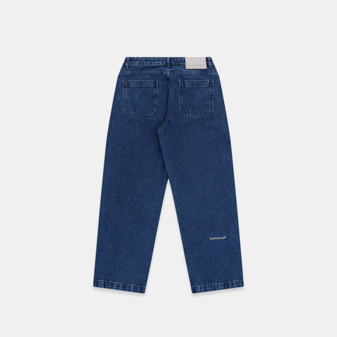 Wide Leg Denim - Dark Blue