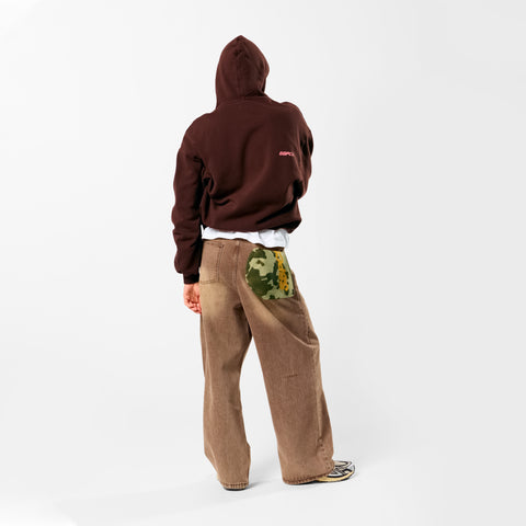 Camo / Track Hoodie - Burnt Mahogany