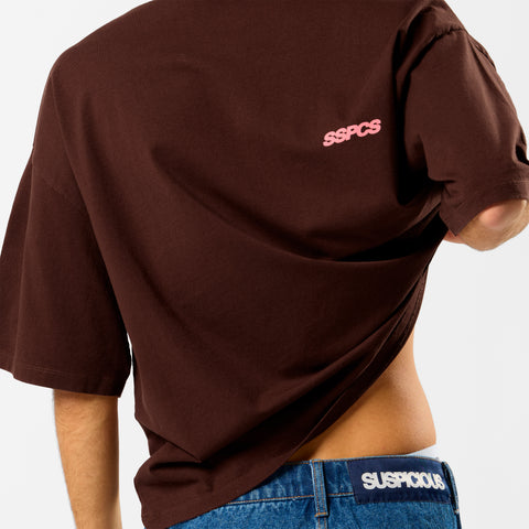 Camo / Track Tee - Burnt Mahogany