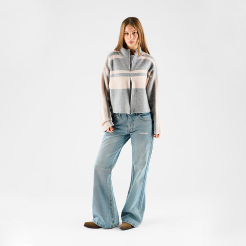 Women Drop / Val W Loose Knit Zip Up - Heather