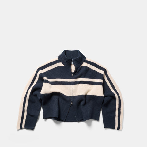 Waitlist / Val W Loose Knit Zip Up - Nightfall