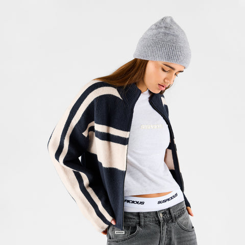 Women Drop / Val W Loose Knit Zip Up - Nightfall