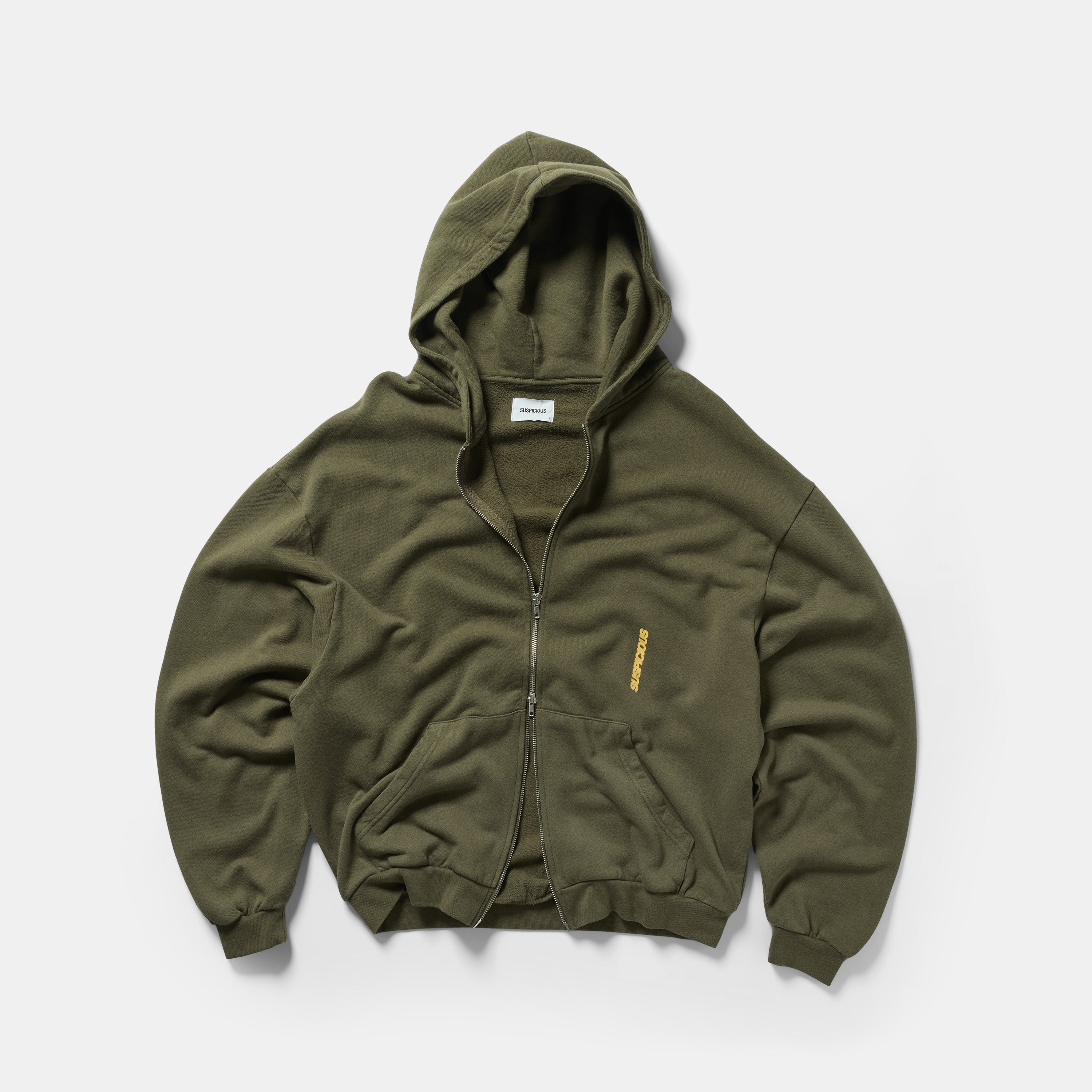 Vertified Zip-Up Hoodie - Khaki – Suspicious Antwerp