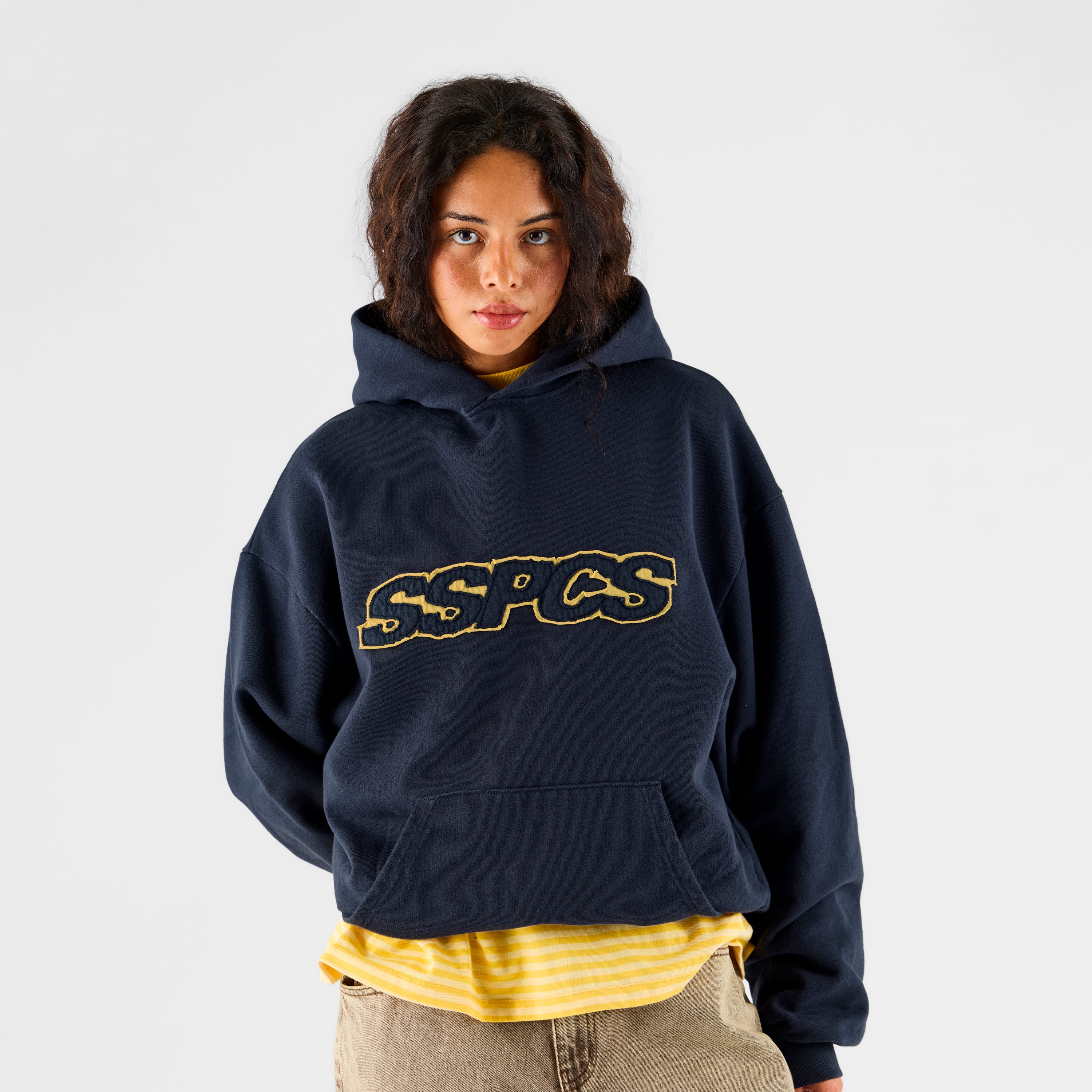 salsation サルセーション Hoodie スリーブレス フーディS　新品 Yellow Layered SSPCS Applique Hoodie - Nightfall – Suspicious Antwerp