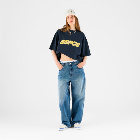 Summer Stripes / Yellow Striped SSPCS Applique Tee - Nightfall