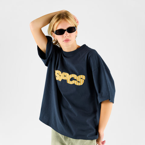 Summer Stripes / Yellow Striped SSPCS Applique Tee - Nightfall