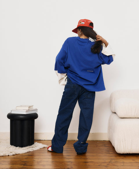 Wide Leg Denim - Dark Blue