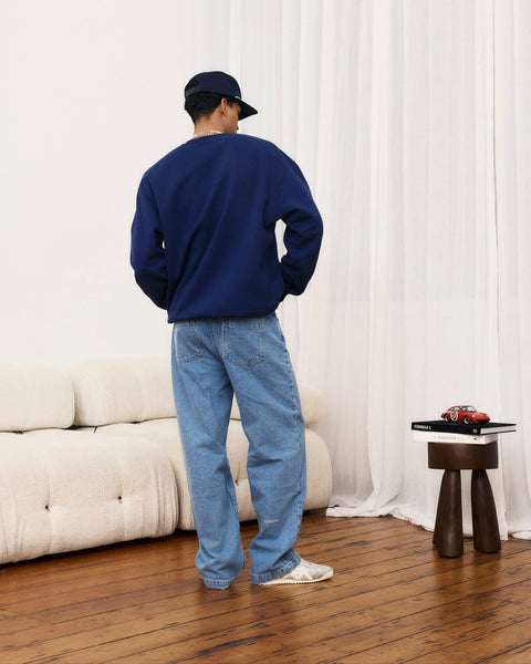 Wide Leg Denim - Mediterranean Blue