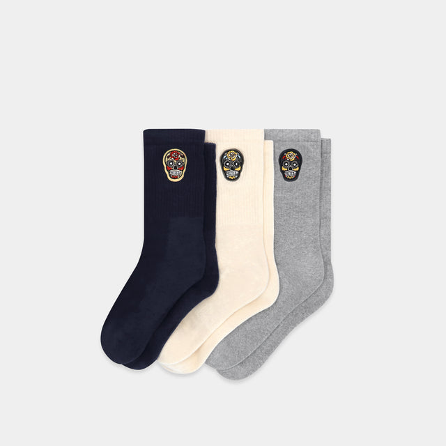 The Classic Socks 3 Pack - Navy // Natural // Heather